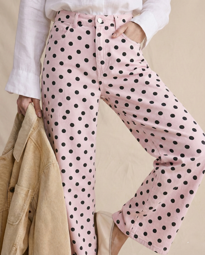 Olivia Bennet | Polka Dot Wide-Leg Trousers