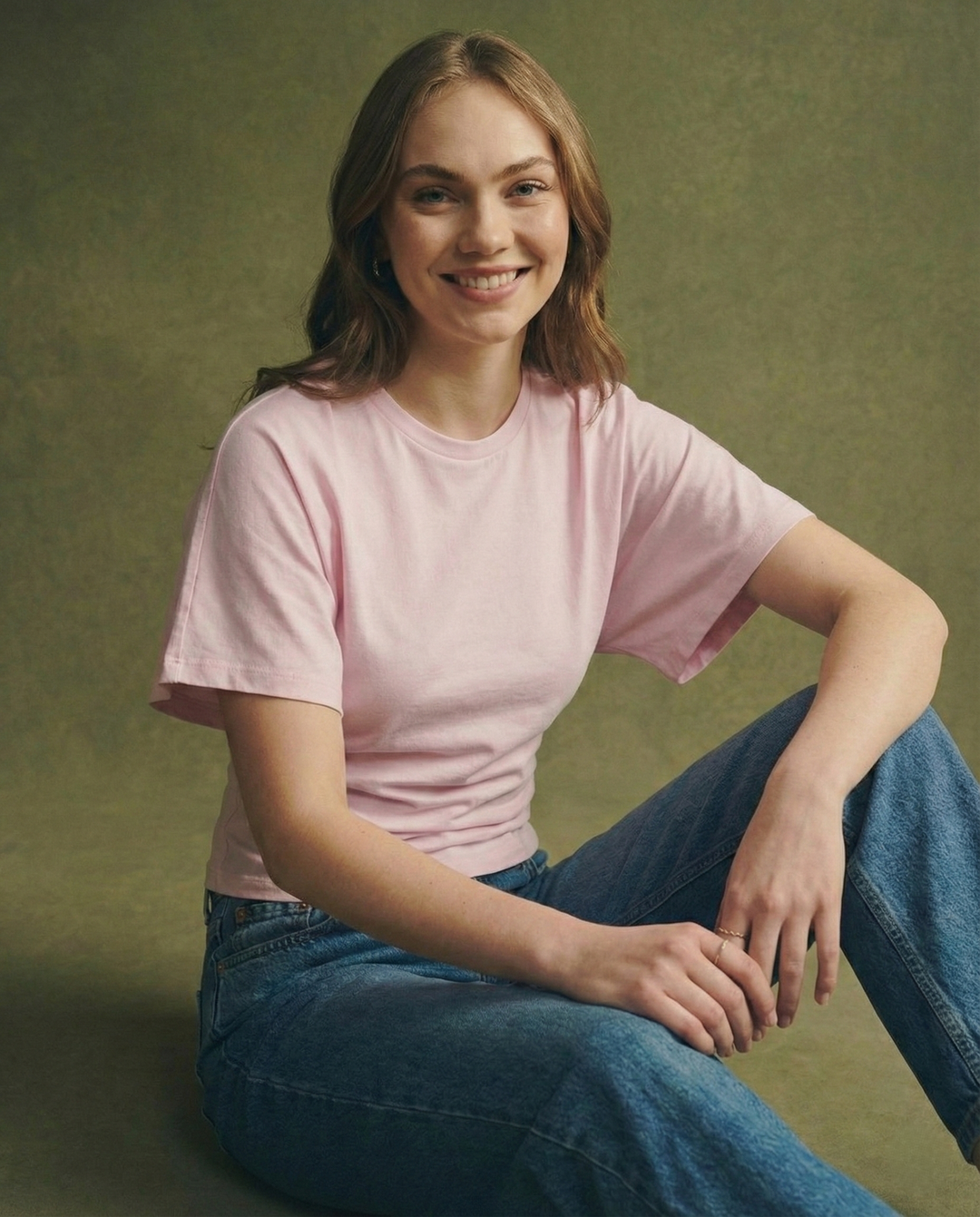 Olivia Bennet | Cotton Drape Tee for Women in White