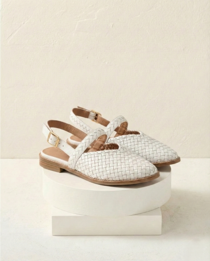 Olivia Bennet | Woven Leather Flats for Women