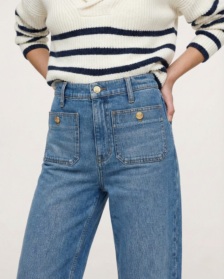 Olivia Bennet | Classic Wide-Leg Jean for Women in Denim Blue