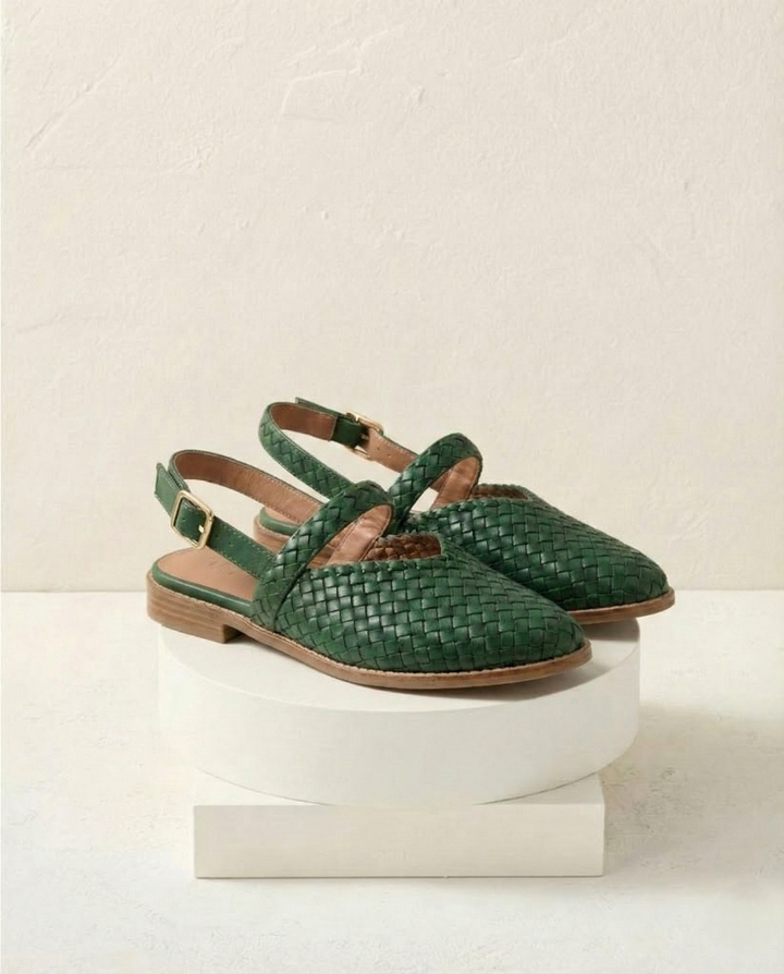 Olivia Bennet | Woven Leather Flats for Women