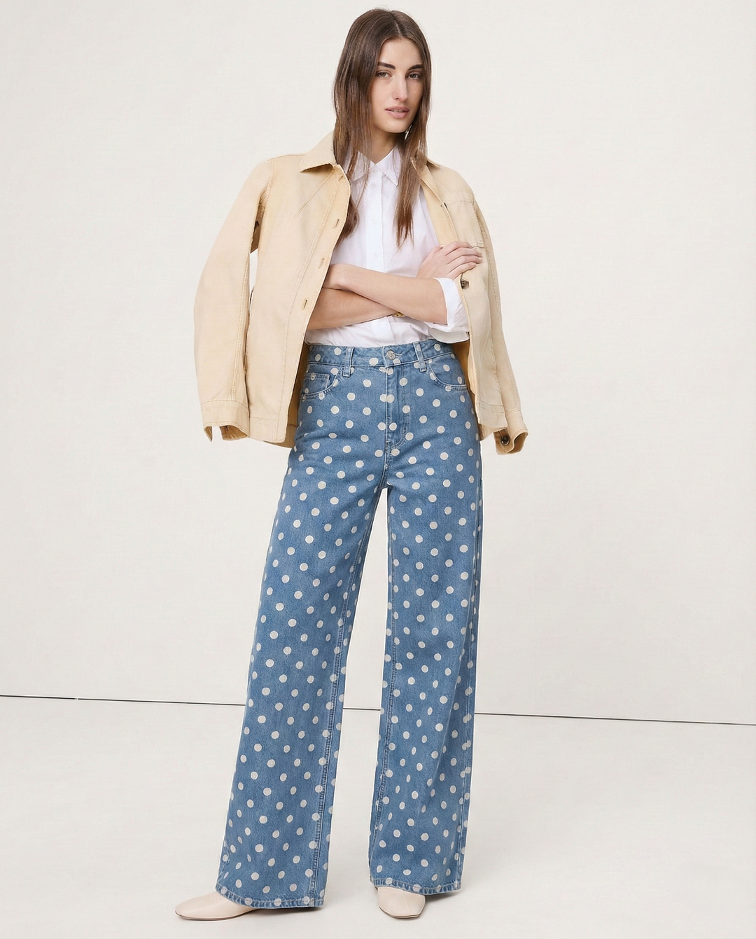 Olivia Bennet | Polka Dot Wide-Leg Trousers