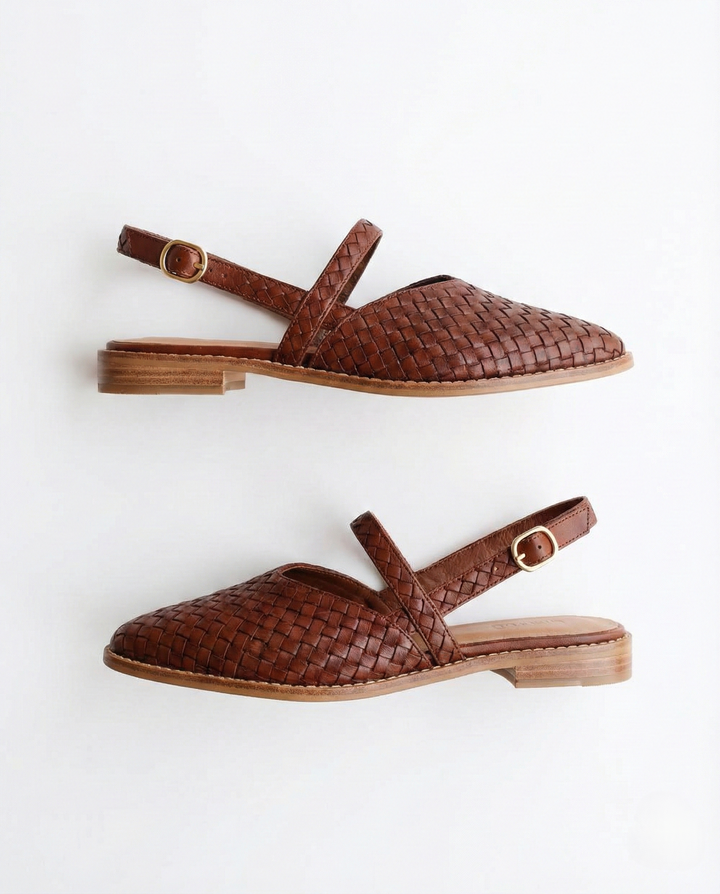 Olivia Bennet | Woven Leather Flats for Women