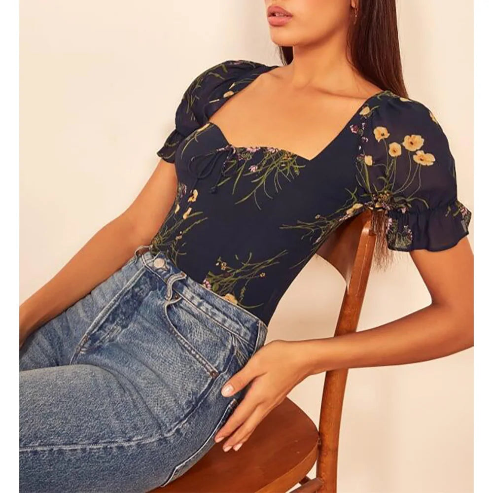 Olivia Bennet | Floral Blouse for Women in Lightweight Fabric, Regular Fit, Multicolor