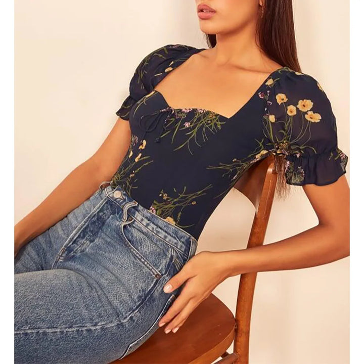 Olivia Bennet | Floral Blouse for Women in Lightweight Fabric, Regular Fit, Multicolor