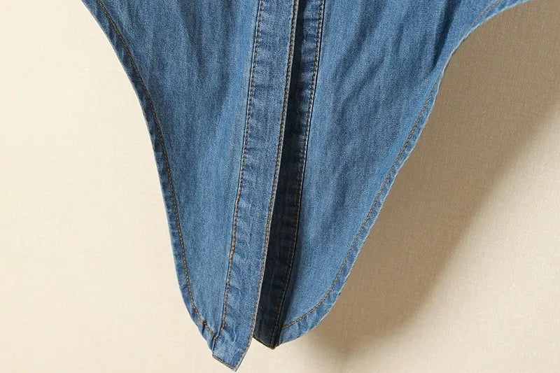 Olivia Bennet | Denim Crop Top for Women in Summer Fit