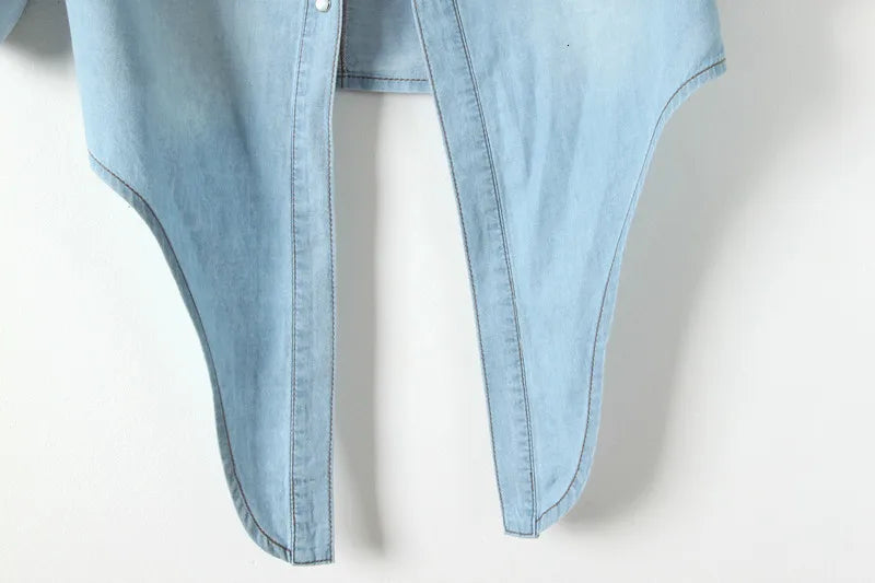 Olivia Bennet | Denim Crop Top for Women in Summer Fit