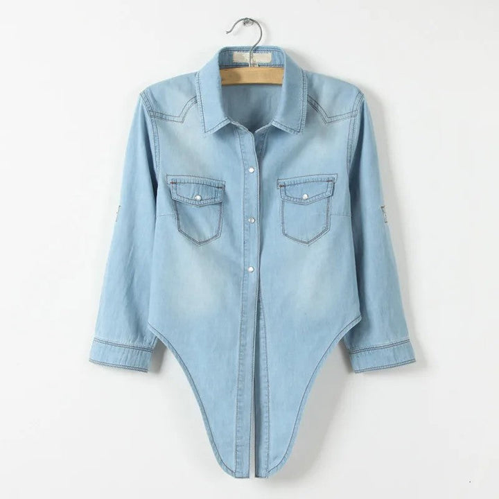 Olivia Bennet | Denim Crop Top for Women in Summer Fit