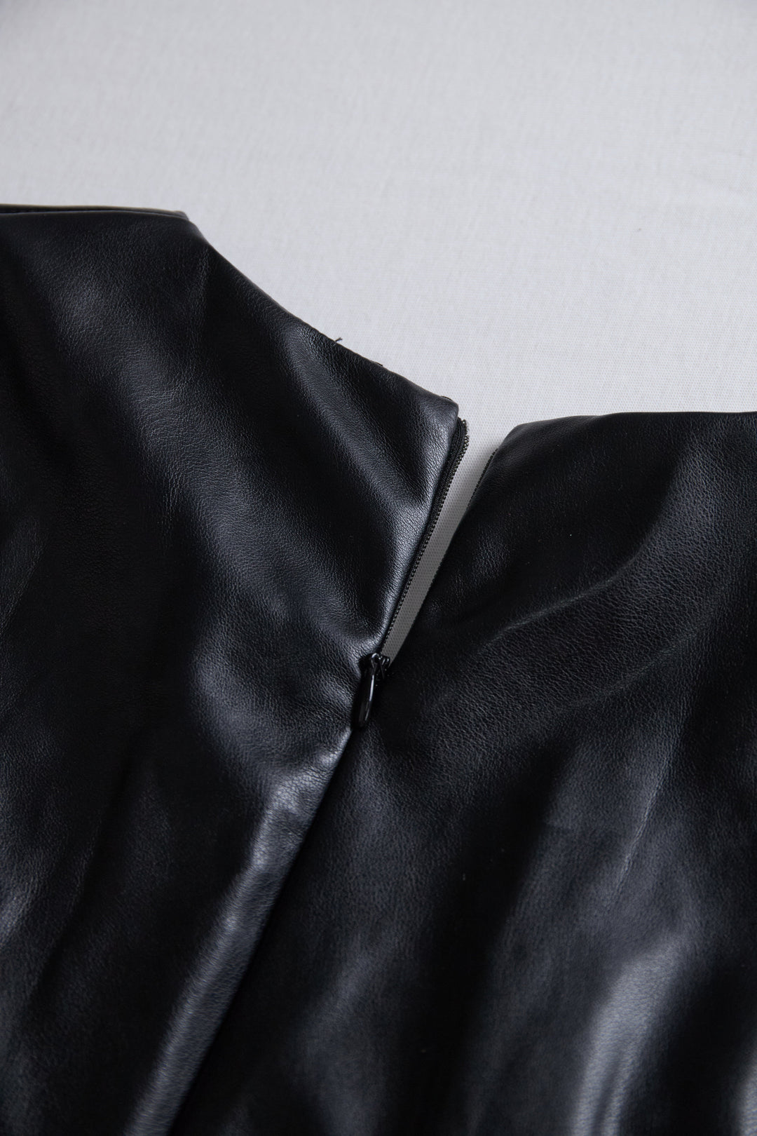 Olivia Bennet | Black Wrap Mini Faux Leather Dress