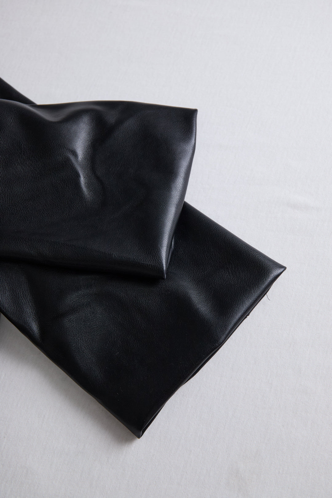 Olivia Bennet | Black Wrap Mini Faux Leather Dress