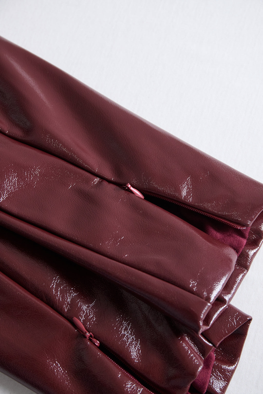 Olivia Bennet | Burgundy Bodycon Midi Faux Leather Dress