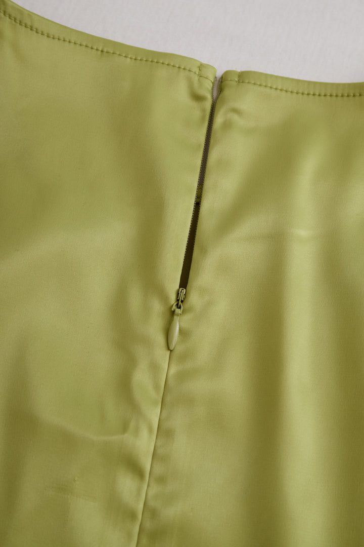 Olivia Bennet | Olive Green Two-Piece Mini Satin Dress