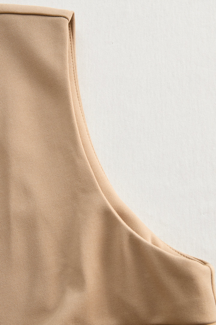 Olivia Bennet | Beige Belted Midi Dress