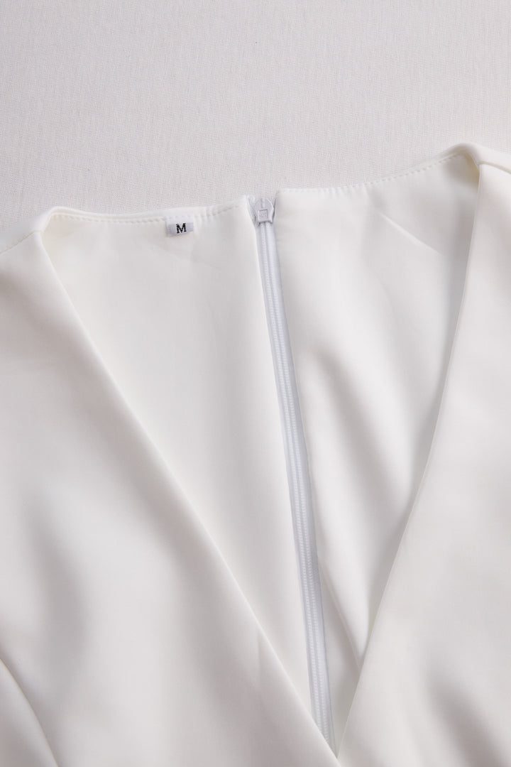 Olivia Bennet | White Tailored Wrap Dress