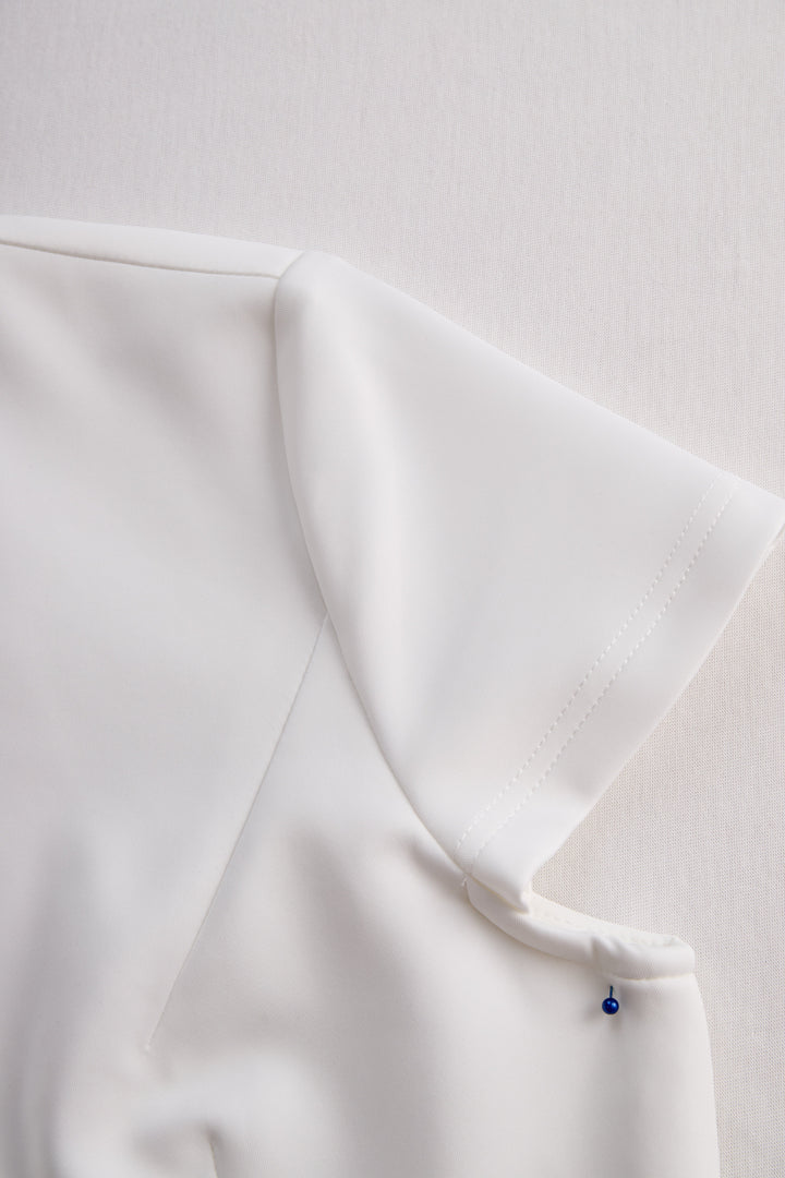 Olivia Bennet | White Tailored Wrap Dress