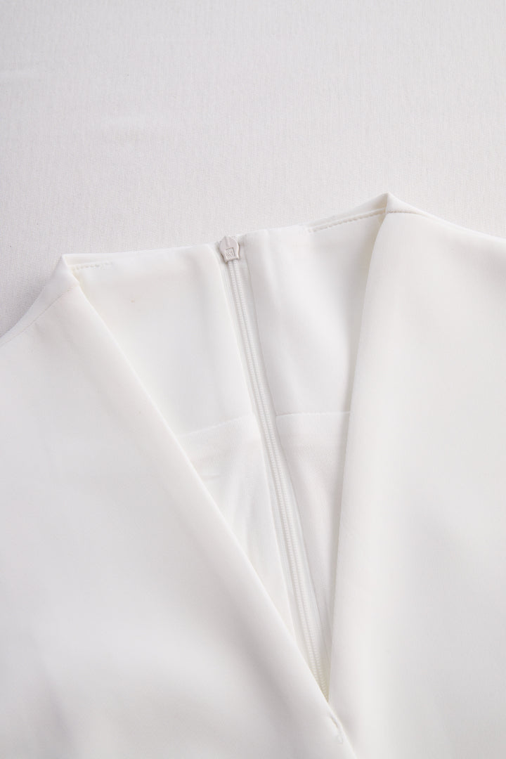 Olivia Bennet | Black Tailored Sleeveless Sheath Stretch Crepe Dress