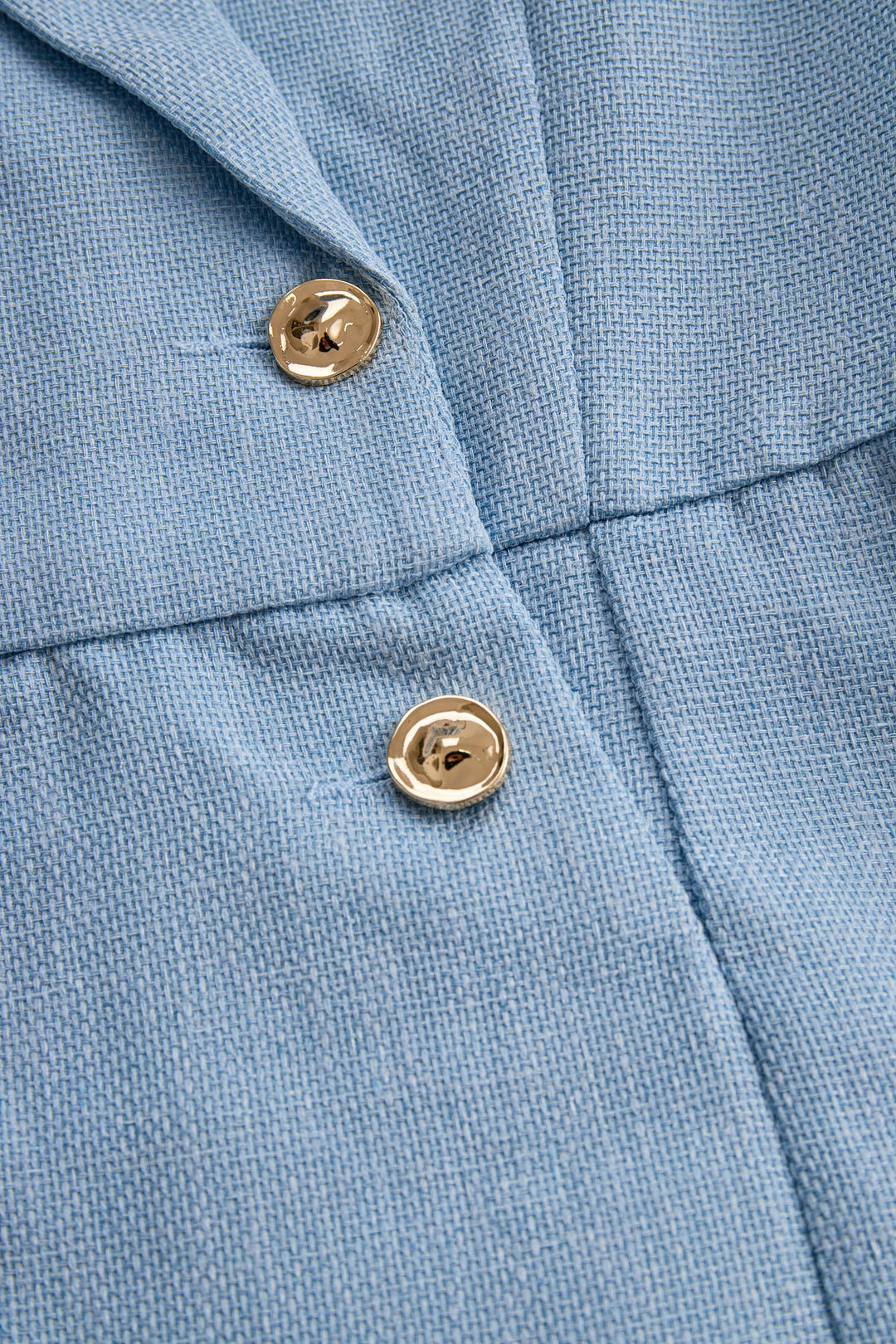Olivia Bennet | Sky Blue Tailored Double-Breasted Wool-Blend Blazer Dress