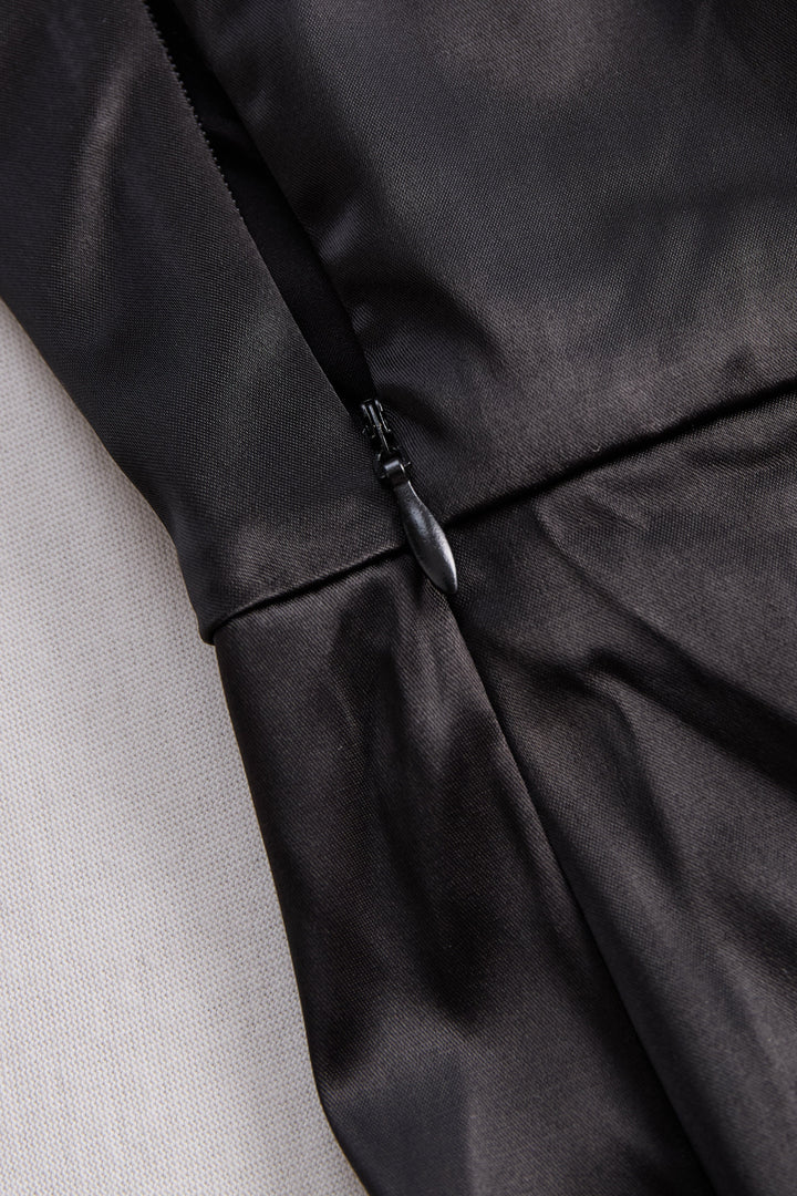 Olivia Bennet | Black One-Shoulder Gown