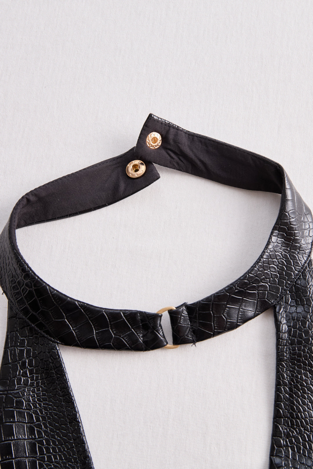 Olivia Bennet | Croc-Effect Halter Faux Leather Mini Dress