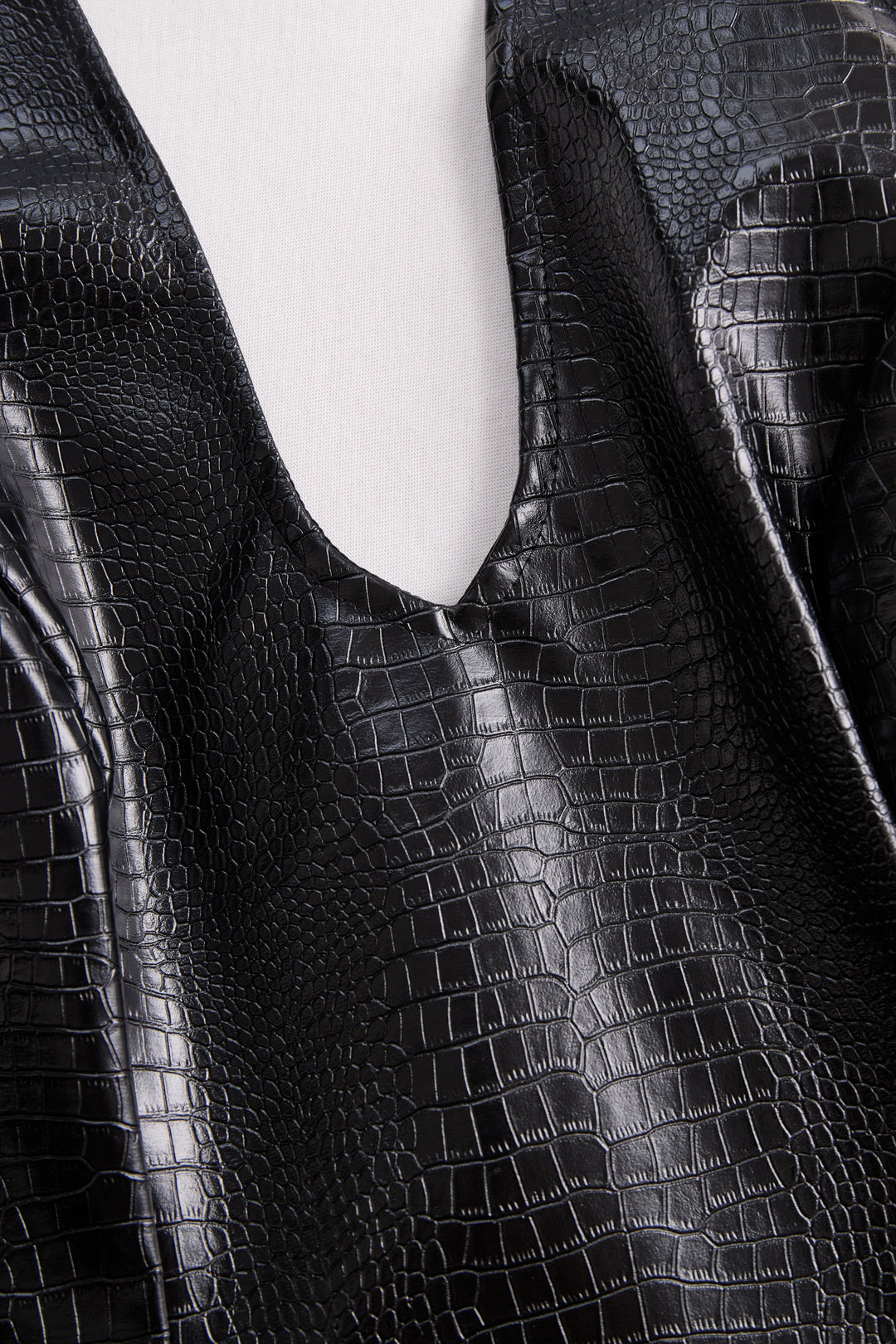 Olivia Bennet | Croc-Effect Halter Faux Leather Mini Dress