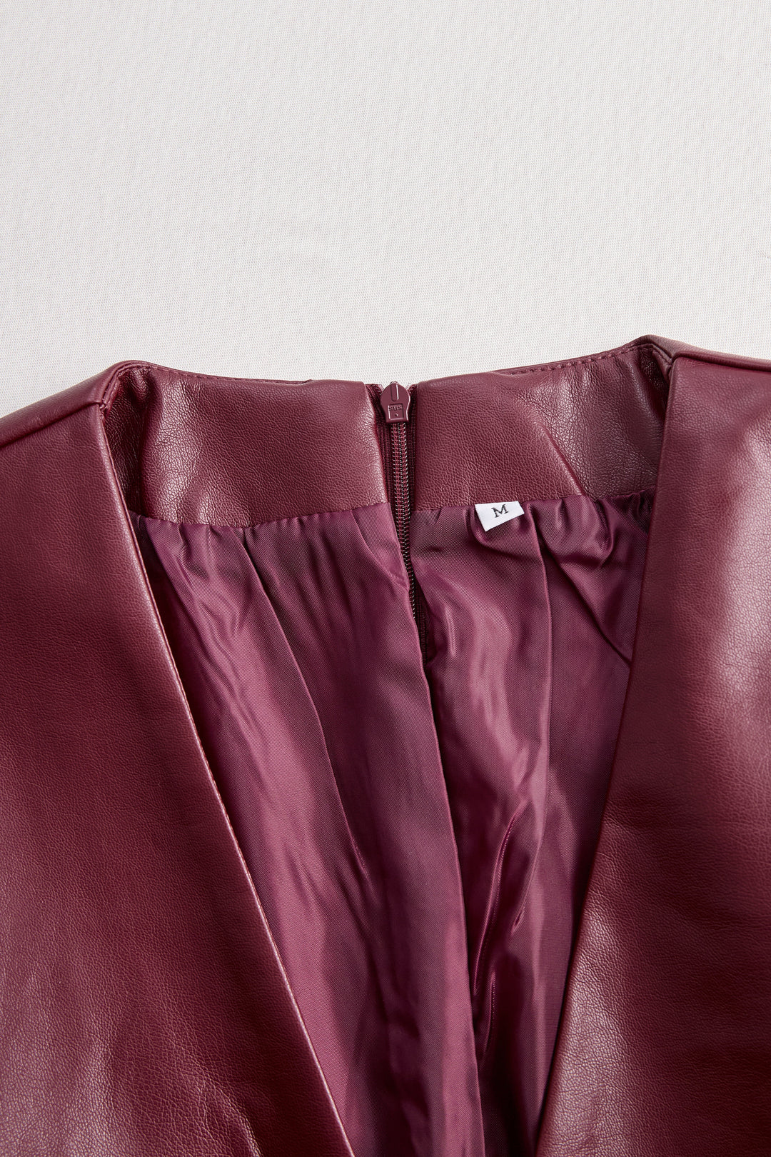 Olivia Bennet | Burgundy Belted Leather Midi Dress