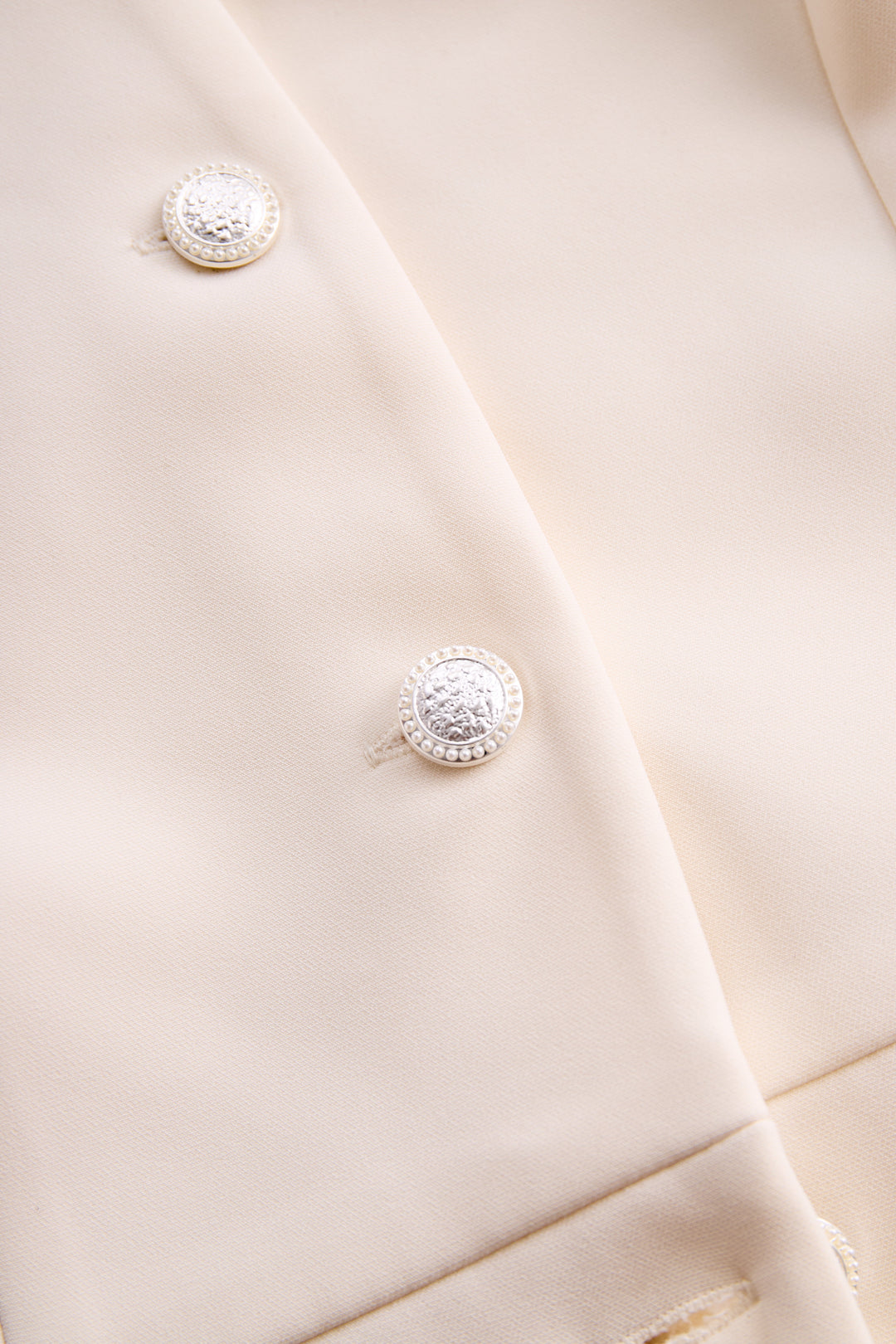 Olivia Bennet | Ivory Sleeveless Button-Front Cotton-Blend Midi Dress