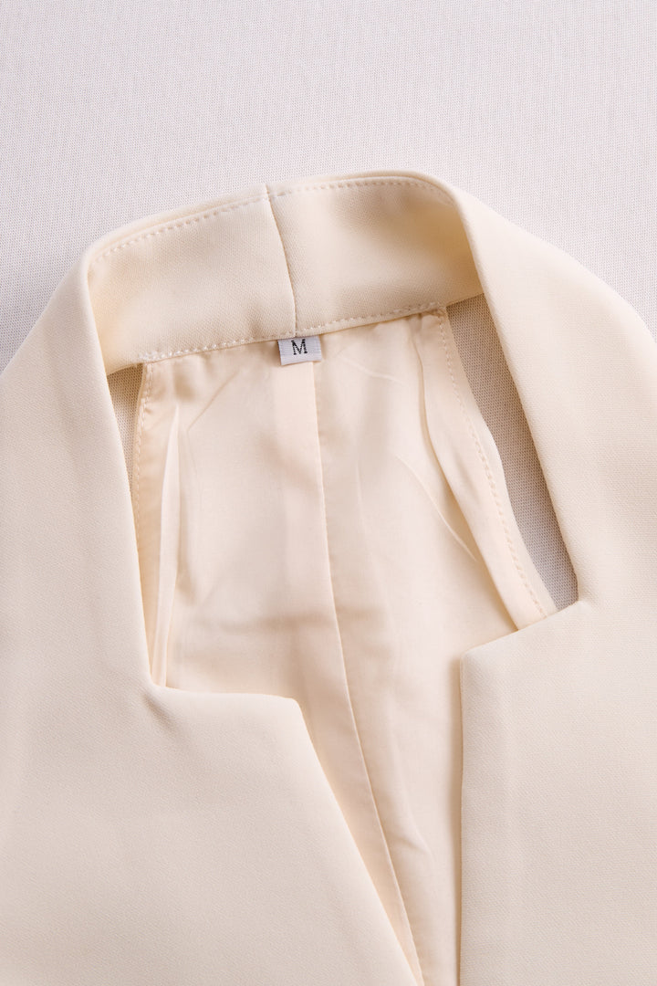 Olivia Bennet | Ivory Sleeveless Button-Front Cotton-Blend Midi Dress