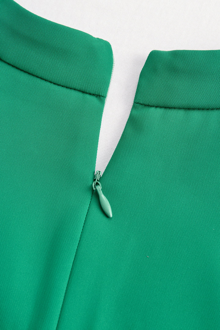 Olivia Bennet | Black Belted Cape-Sleeve Crepe Dress