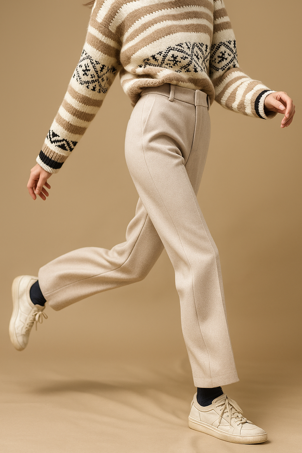 Olivia Bennet | Classic Wool Trousers for Women