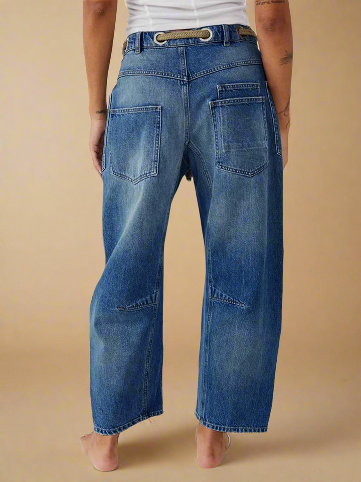 Olivia Bennet | Artisan Pants for Women in Natural Fabric, Relaxed Fit, Beige