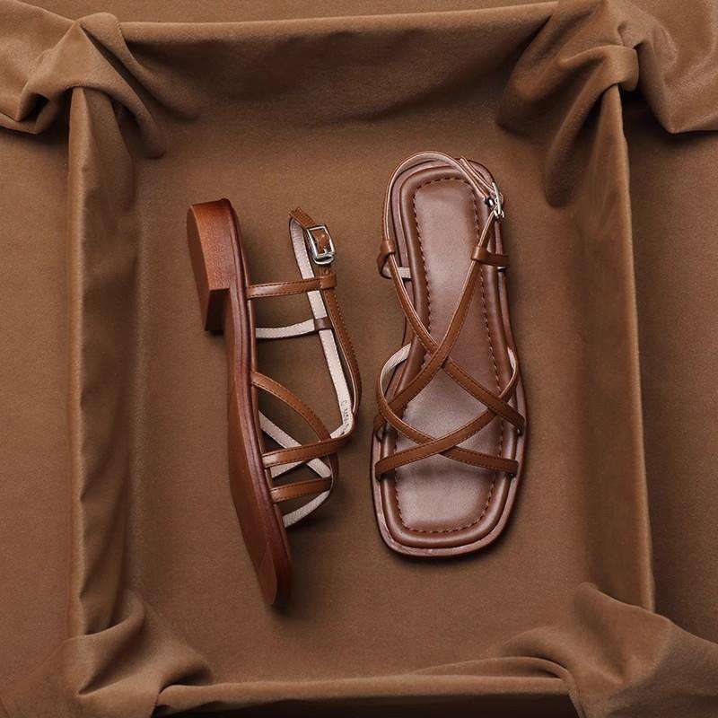 Olivia Bennet | Italian Leather Strap Sandals for Women