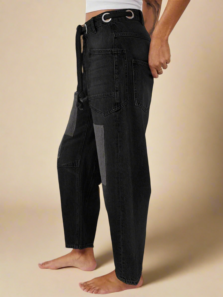 Olivia Bennet | Artisan Pants for Women in Natural Fabric, Relaxed Fit, Beige