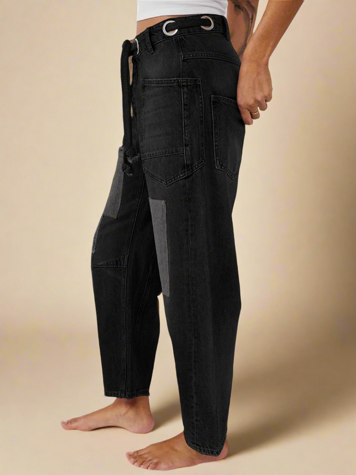 Olivia Bennet | Artisan Pants for Women in Natural Fabric, Relaxed Fit, Beige