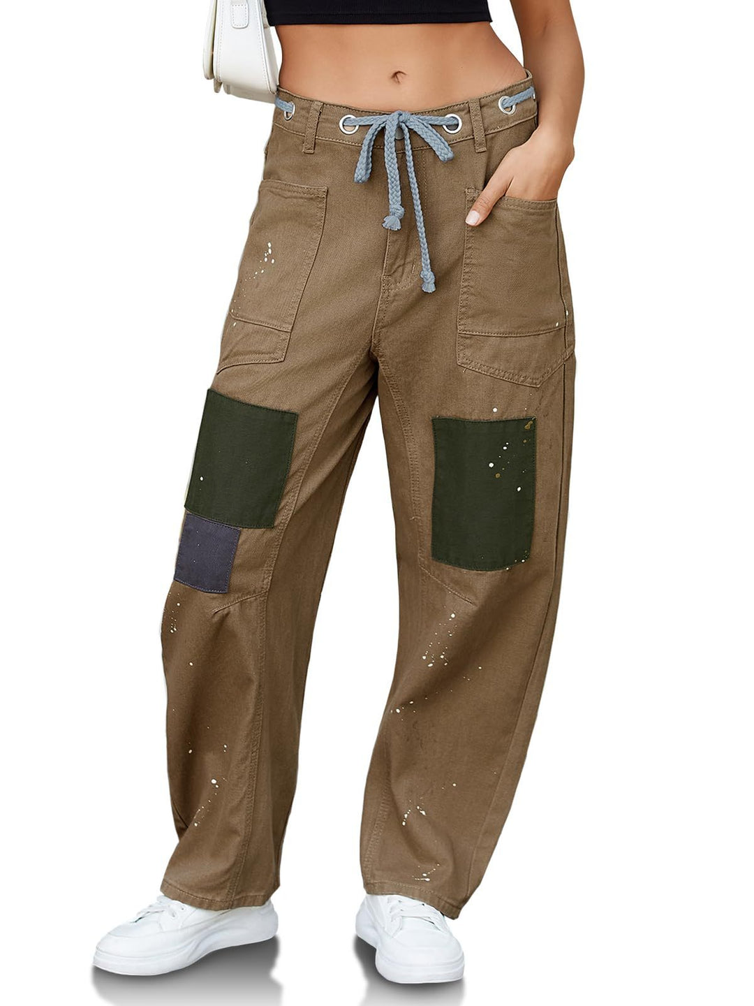 Olivia Bennet | Artisan Pants for Women in Natural Fabric, Relaxed Fit, Beige