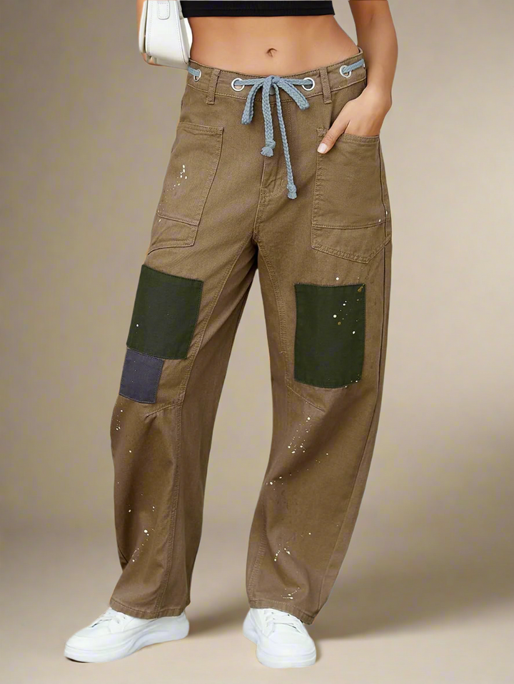 Olivia Bennet | Artisan Pants for Women in Natural Fabric, Relaxed Fit, Beige