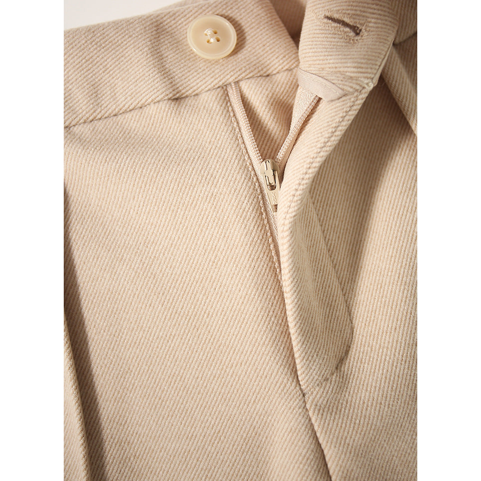 Olivia Bennet | Trousers for Women in Natural Fabric, Slim Fit, Gray, Contemporary Style