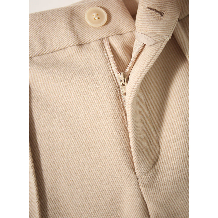 Olivia Bennet | Trousers for Women in Natural Fabric, Slim Fit, Gray, Contemporary Style