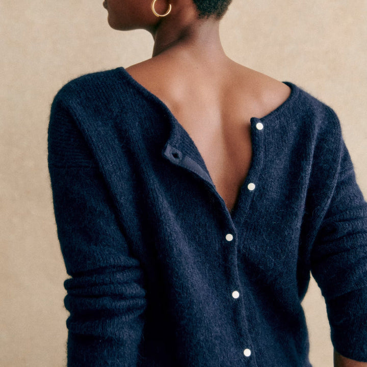 Olivia Bennet | Knit Top for Women in Natural Fiber, Relaxed Fit, Cream Color