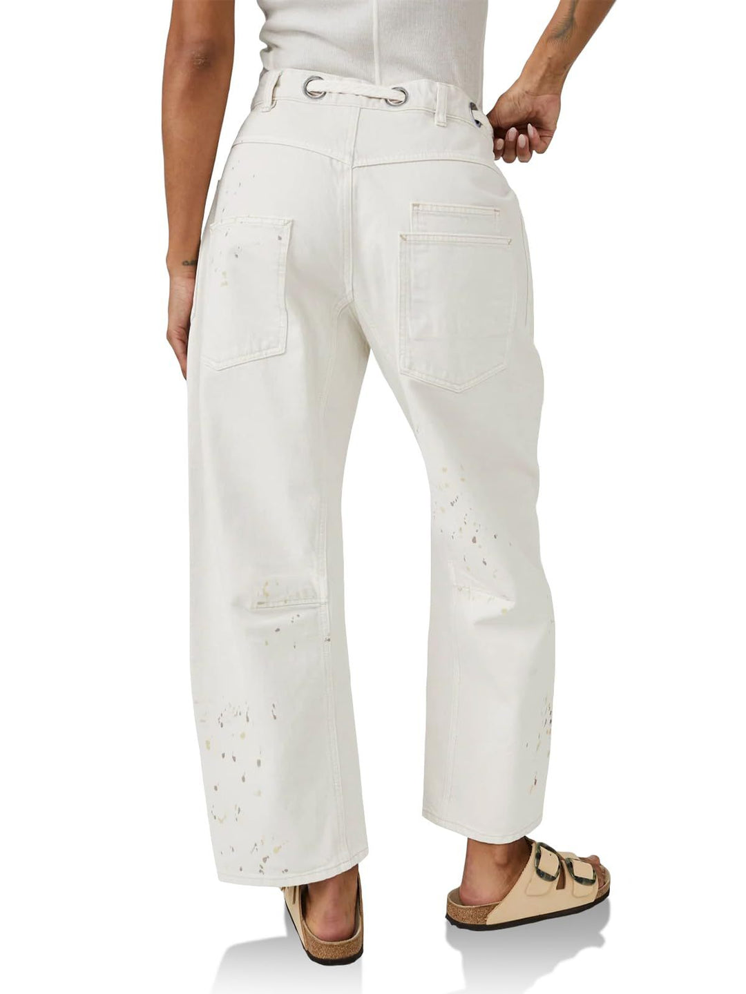 Olivia Bennet | Artisan Pants for Women in Natural Fabric, Relaxed Fit, Beige