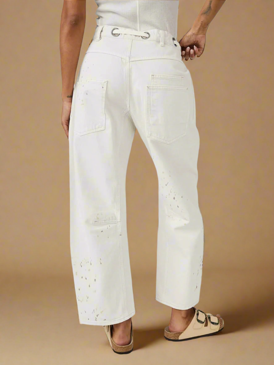 Olivia Bennet | Artisan Pants for Women in Natural Fabric, Relaxed Fit, Beige