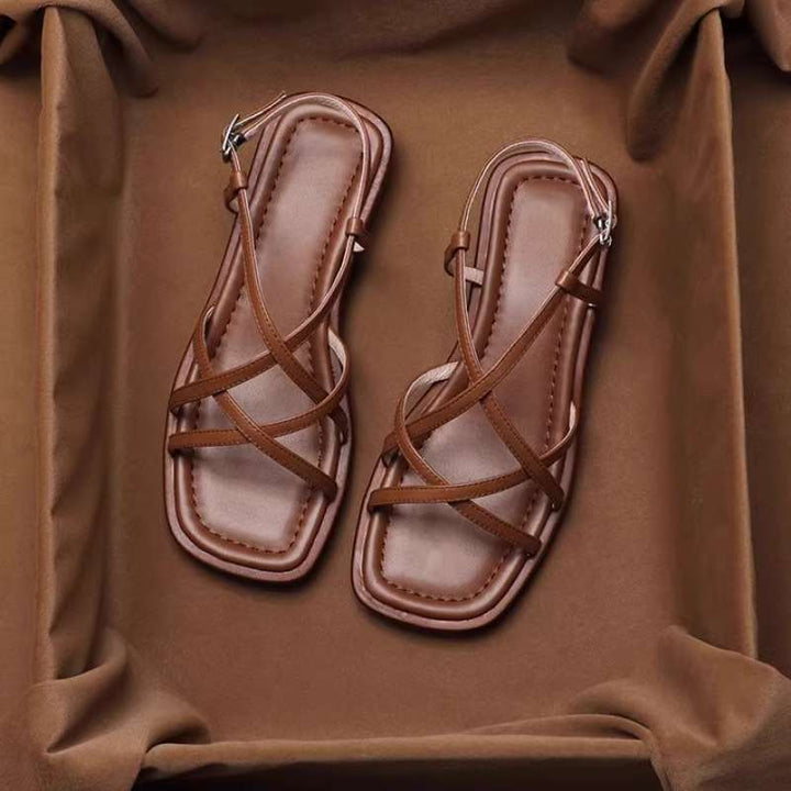 Olivia Bennet | Italian Leather Strap Sandals for Women