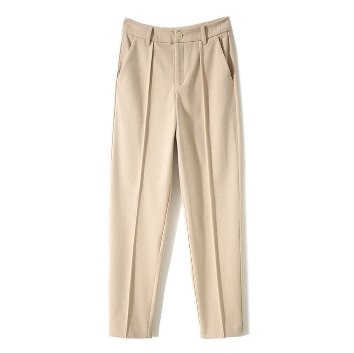 Olivia Bennet | Trousers for Women in Natural Fabric, Slim Fit, Gray, Contemporary Style