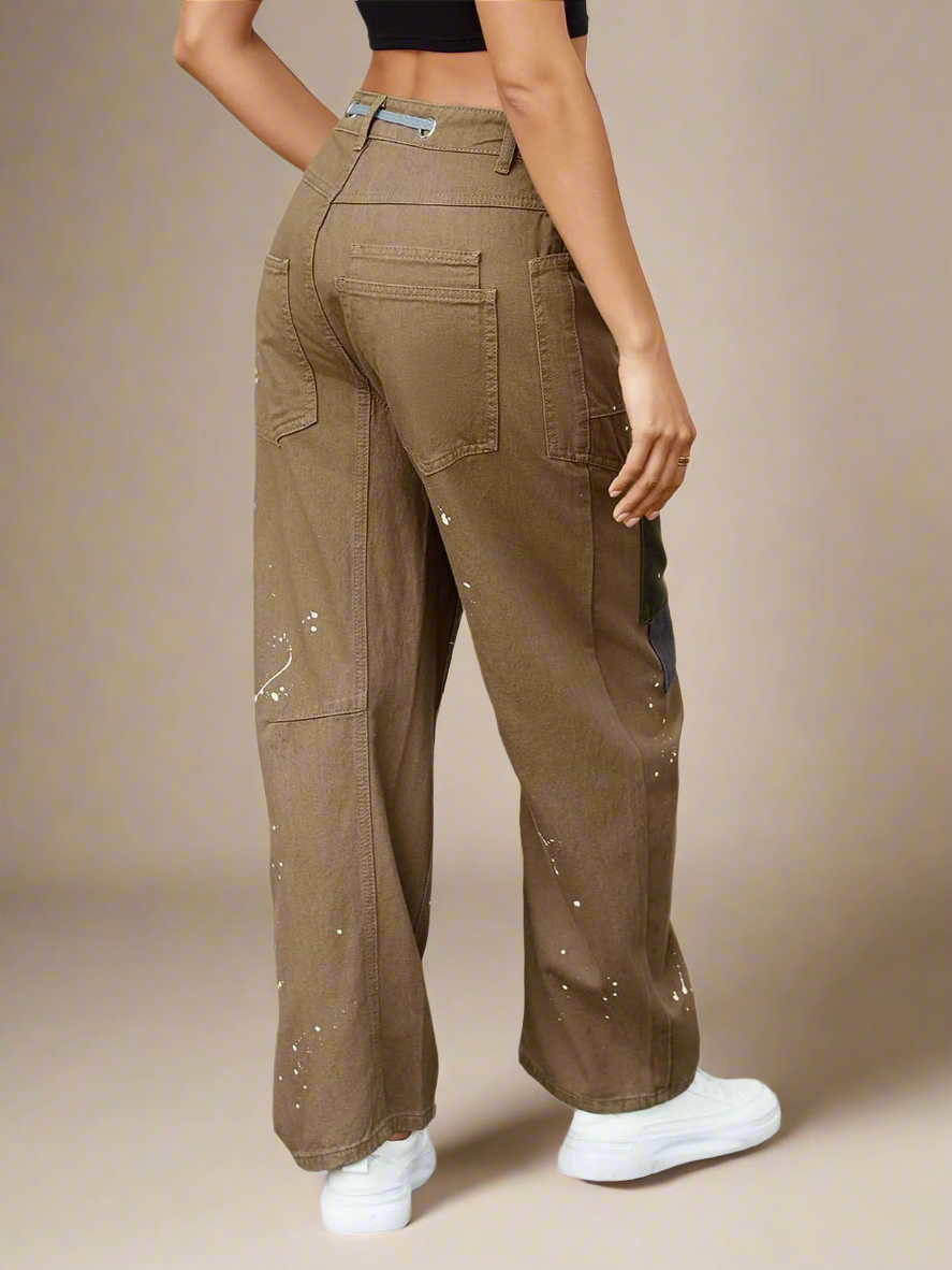 Olivia Bennet | Artisan Pants for Women in Natural Fabric, Relaxed Fit, Beige