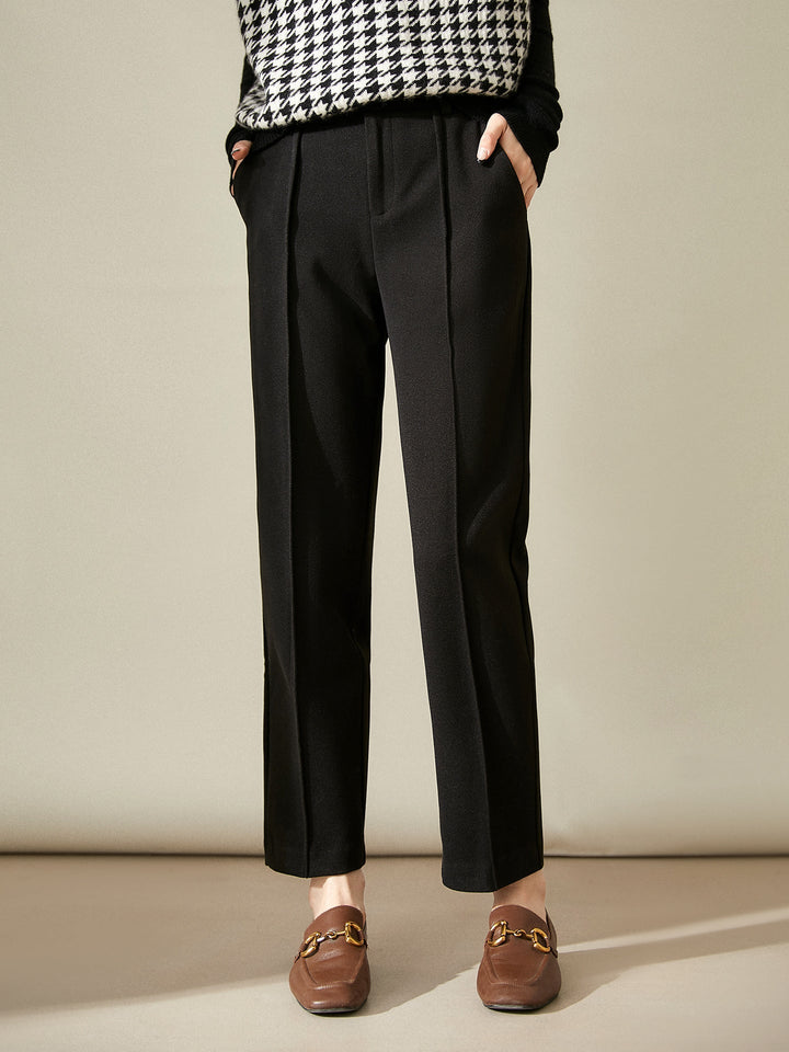 Olivia Bennet | Trousers for Women in Natural Fabric, Slim Fit, Gray, Contemporary Style