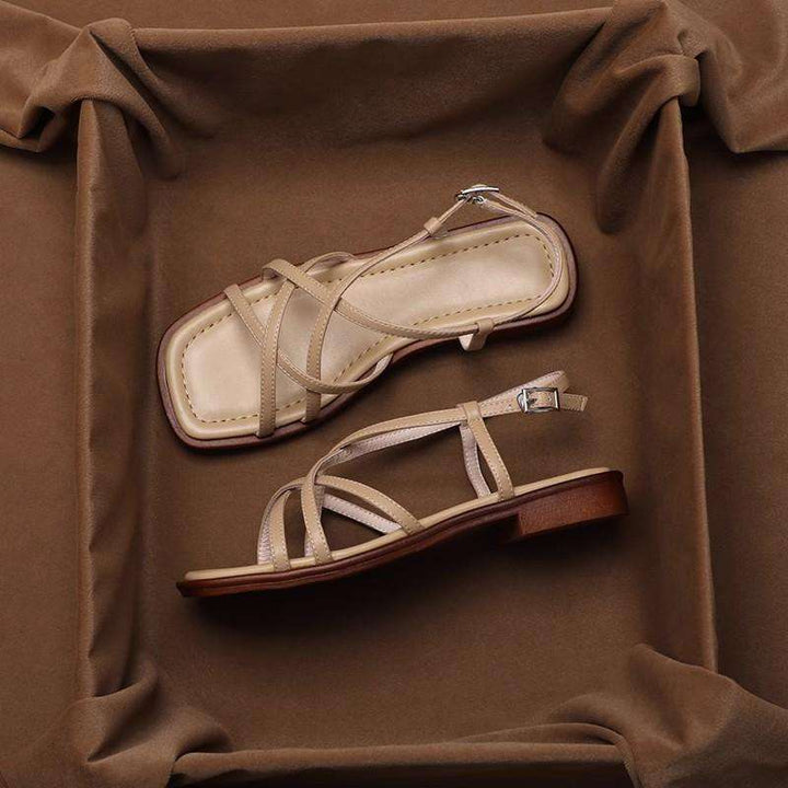 Olivia Bennet | Italian Leather Strap Sandals for Women