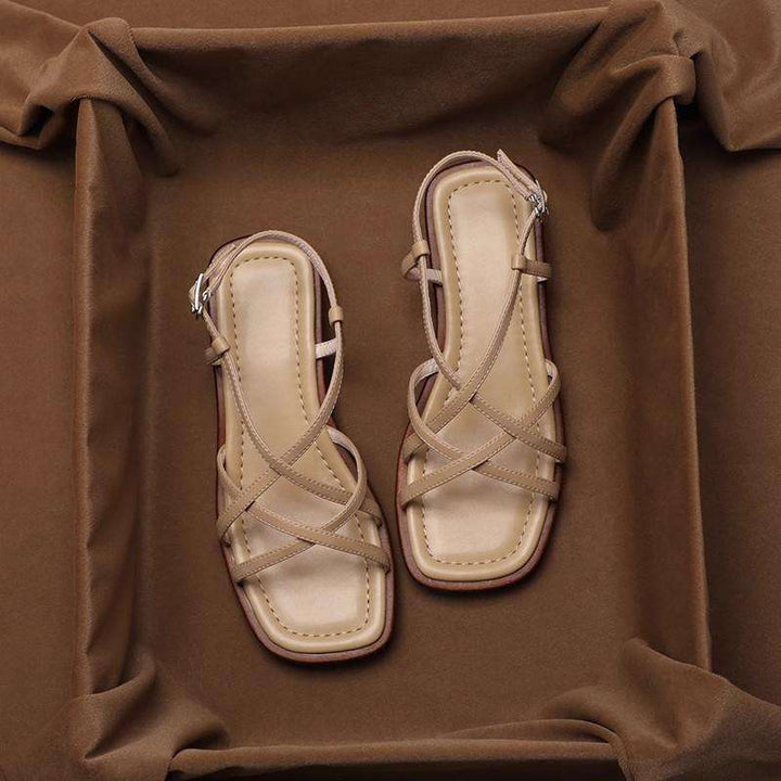 Olivia Bennet | Italian Leather Strap Sandals for Women