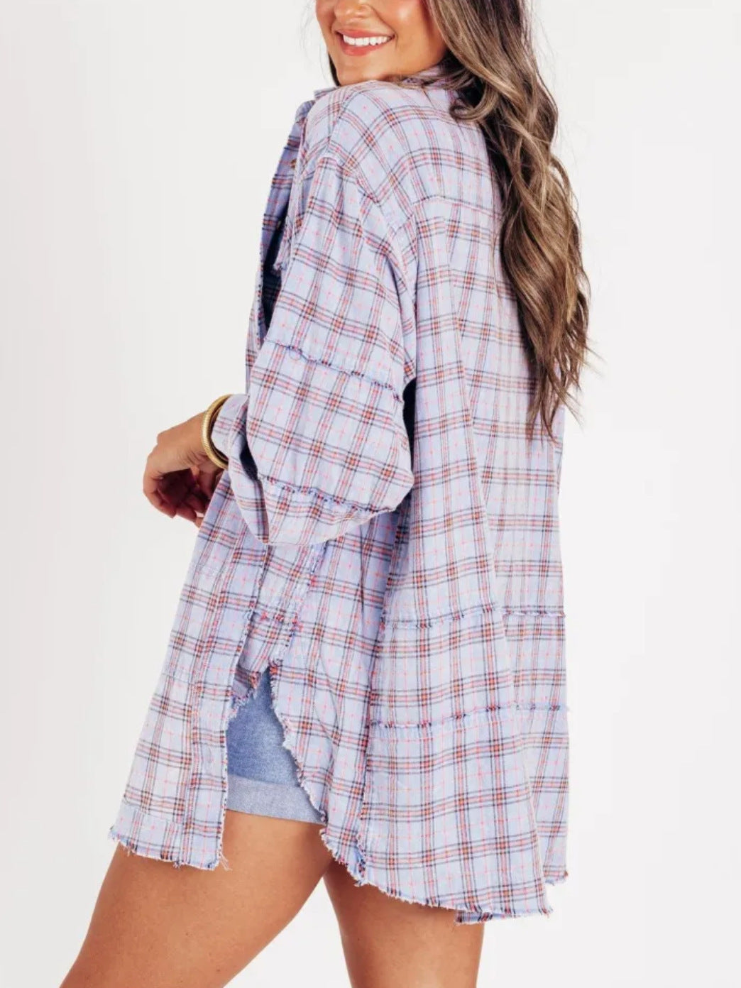 Olivia Bennet | Plaid Flannel Shirt for Women in Green