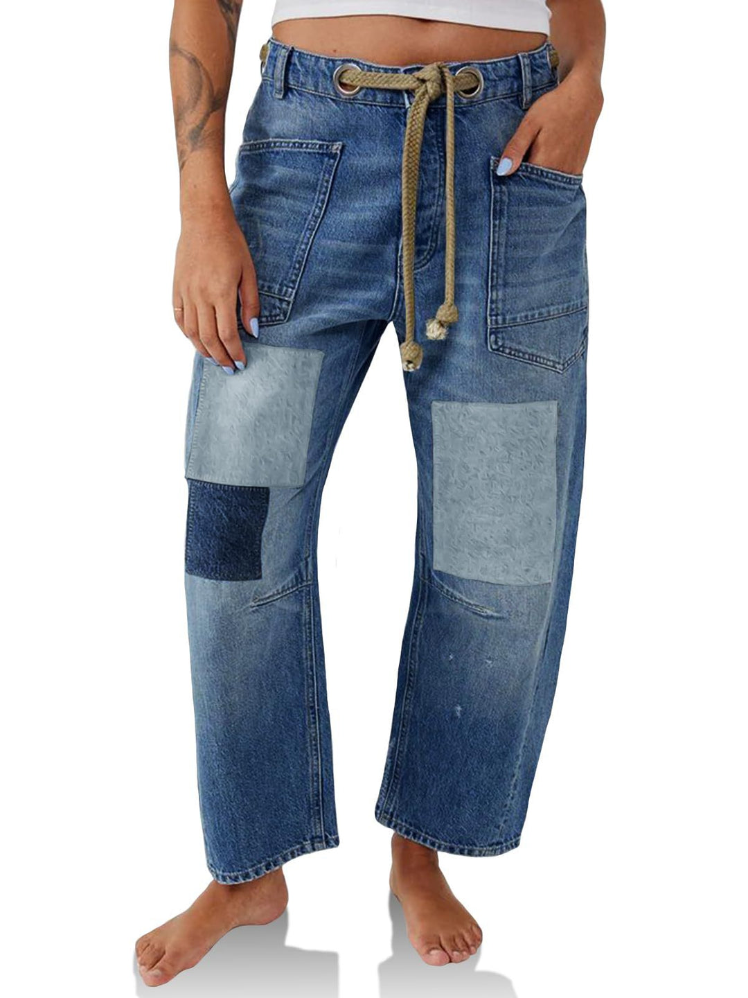 Olivia Bennet | Artisan Pants for Women in Natural Fabric, Relaxed Fit, Beige