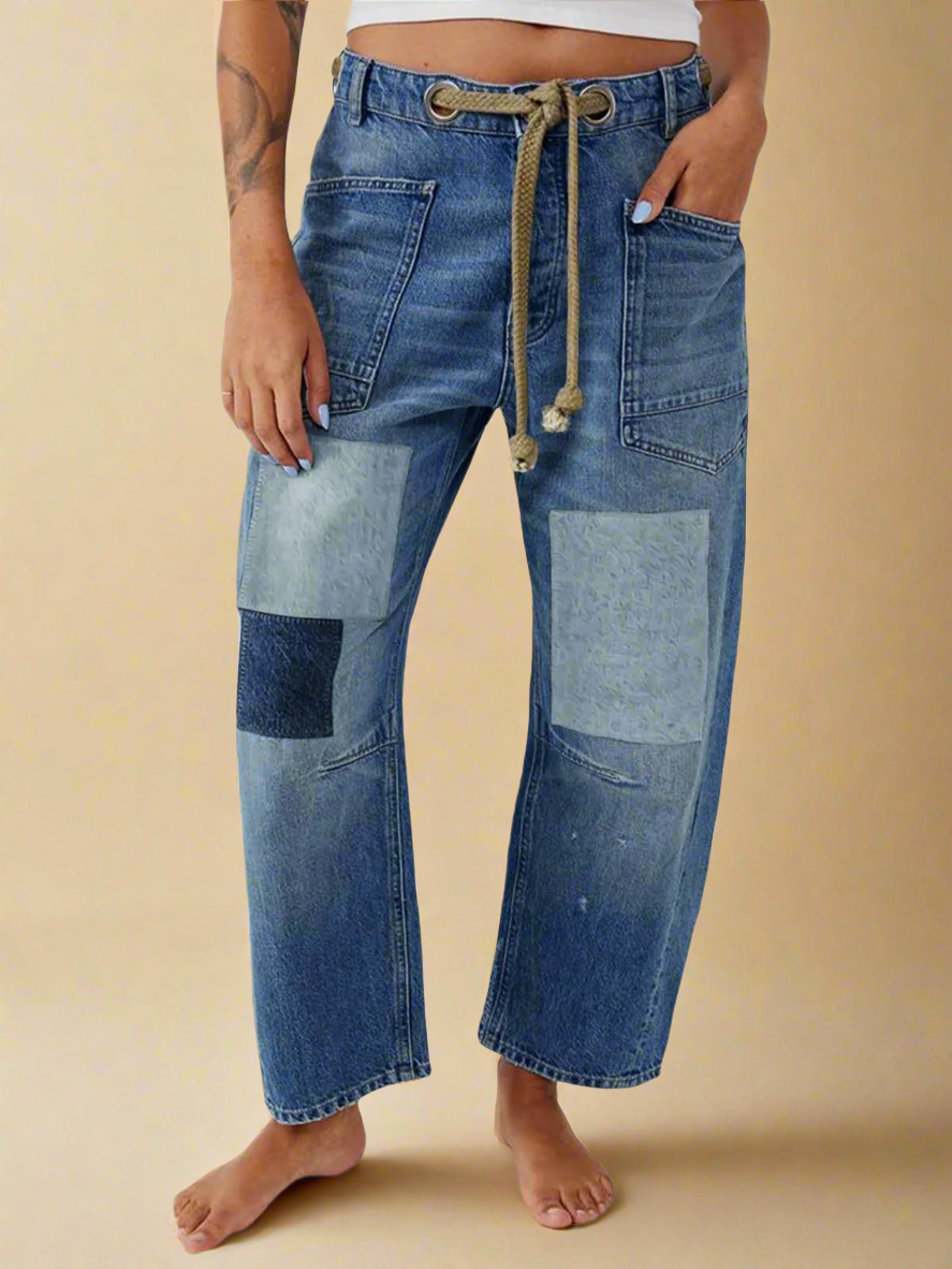 Olivia Bennet | Artisan Pants for Women in Natural Fabric, Relaxed Fit, Beige