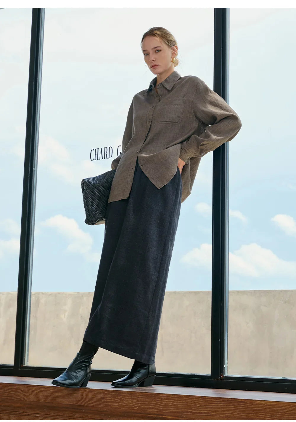 Olivia Bennet | Linen Shirt for Women, Relaxed Fit, White